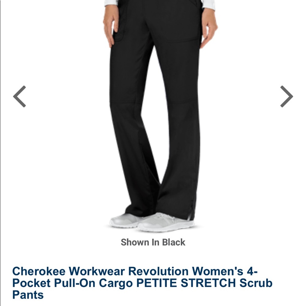 Cherokee women’s pull on black scrub pants